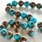 12 Pack: Turquoise Siderolite Round Beads, 8mm by Bead Landing™